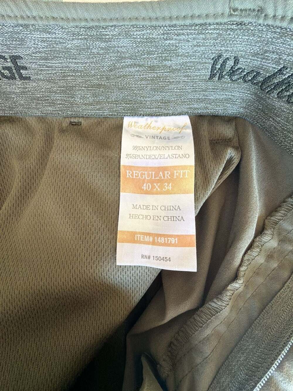 Weatherproof Vintage Regular Fit Pants 40x34